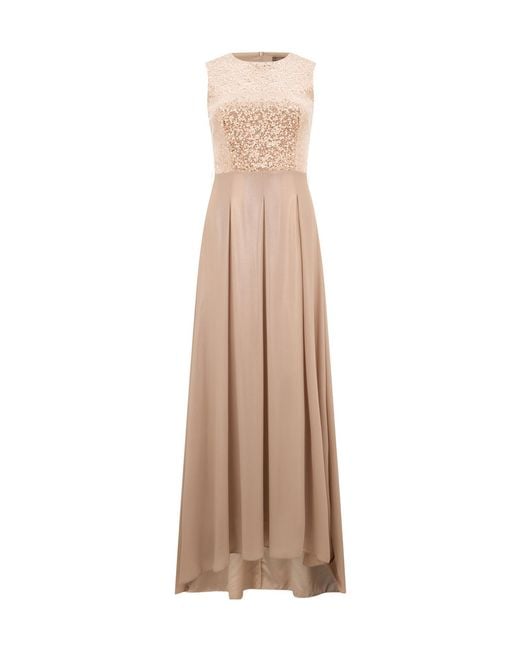 Peserico Natural Sequined Flared Maxi Dress