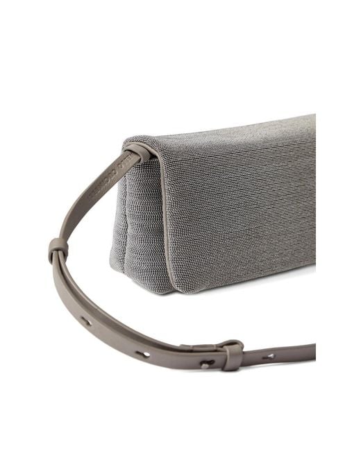 Brunello Cucinelli Gray Flap Shoulder Bag