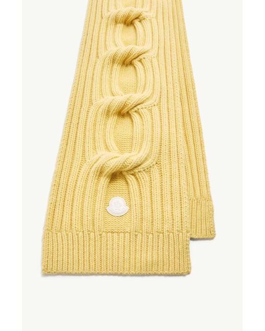Moncler Metallic Chain Knit Wool Cashmere Scarf
