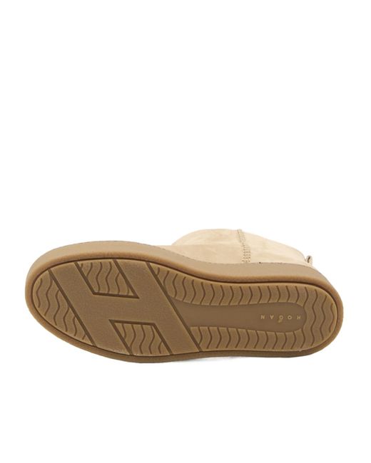 Hogan Natural Suede Shearling Boots
