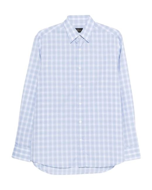 Brioni Blue Checked Shirt for men