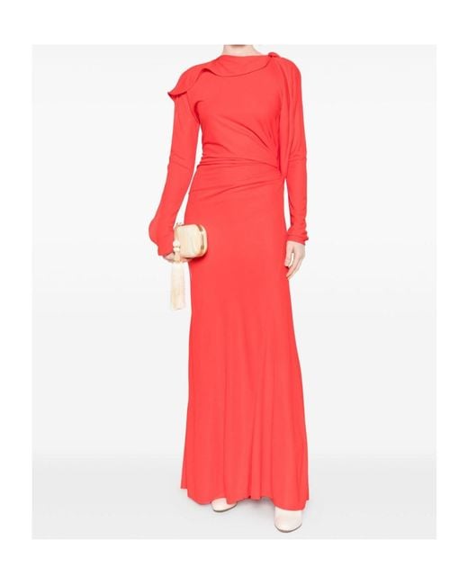 Victoria Beckham Red Long Dress