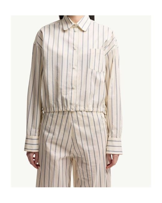 Moncler White Striped Button-Up Shirt