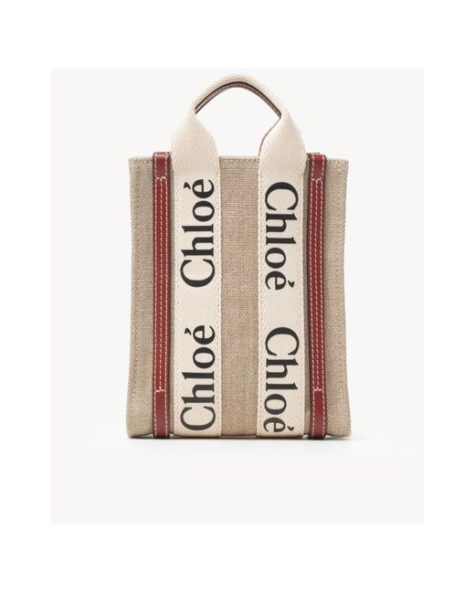 Chloé Natural Chloé Woody Mini Tote Bag