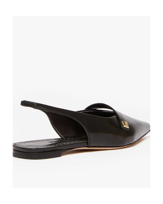 Max Mara Black Logo Details Flat Shoes