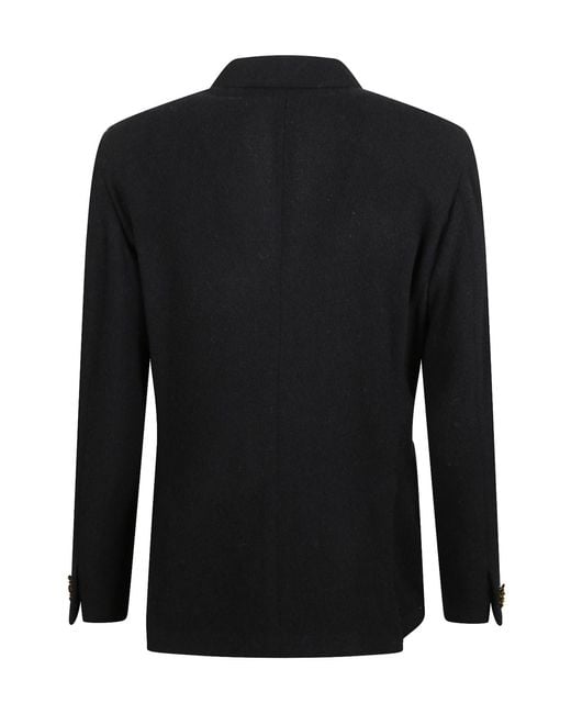 Lardini Black Long-Sleeved Double-Breasted Jacket for men