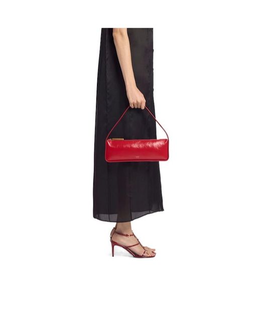 Khaite Red Lori Leather Shoulder Bag