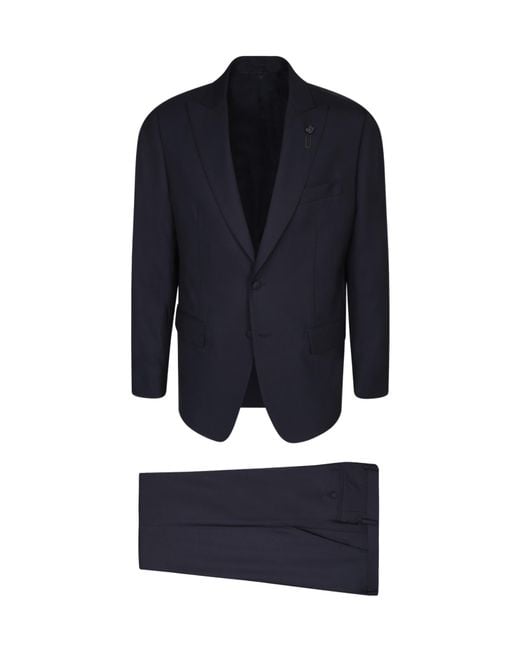 Lardini Blue Single-Breasted Two Piece Suit for men