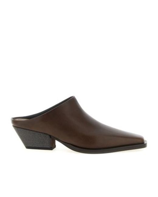 Brunello Cucinelli Brown Sabots