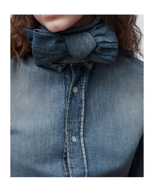 Dior Blue Adjustable Bow Tie Collar