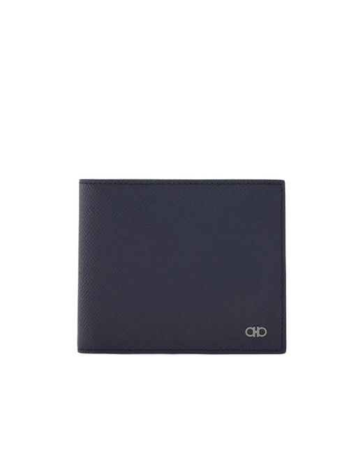 Ferragamo Blue Gancini Bi-Fold Wallet for men