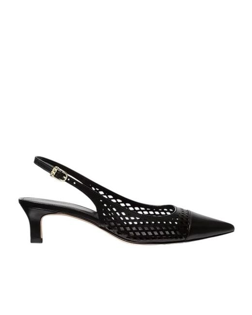 MICHAEL Michael Kors Black Amara Laser-Cut Leather Slingback Pump