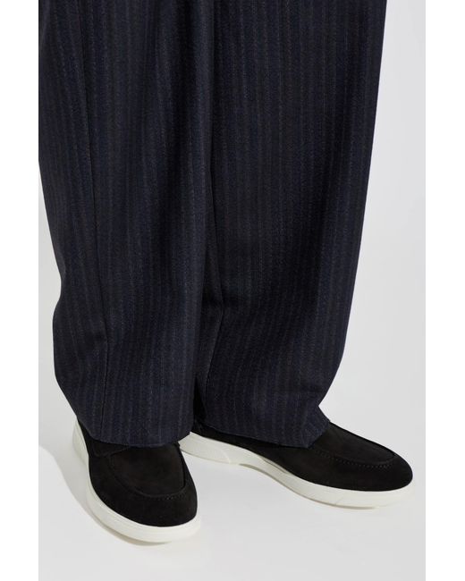 Kiton Black Contrast Sole Loafers for men