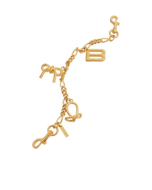 Balenciaga Metallic Logo Charm Chain
