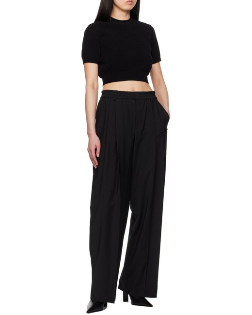 Alexander Wang Black Logo Embossed Ribbed Jumper