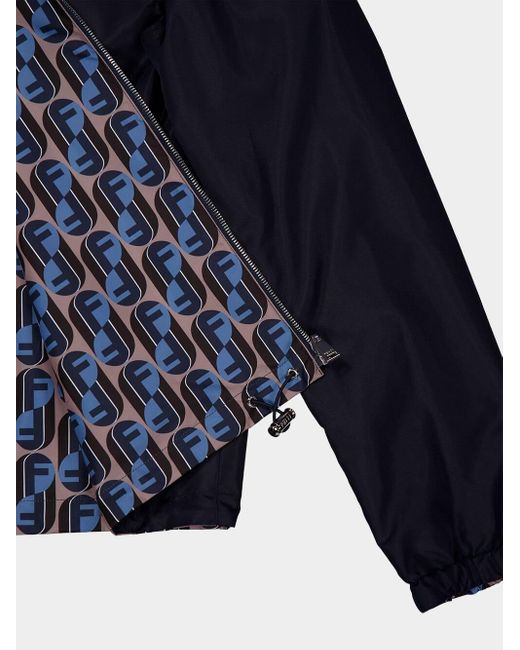Fendi Blue Ff Appliqué Reversible Blouson for men