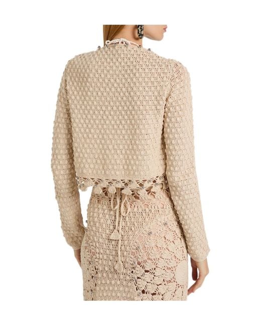 Rabanne Natural Crochet Cotton Cardigan