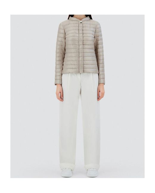 Herno Gray Quilted Fitted Down Jacket