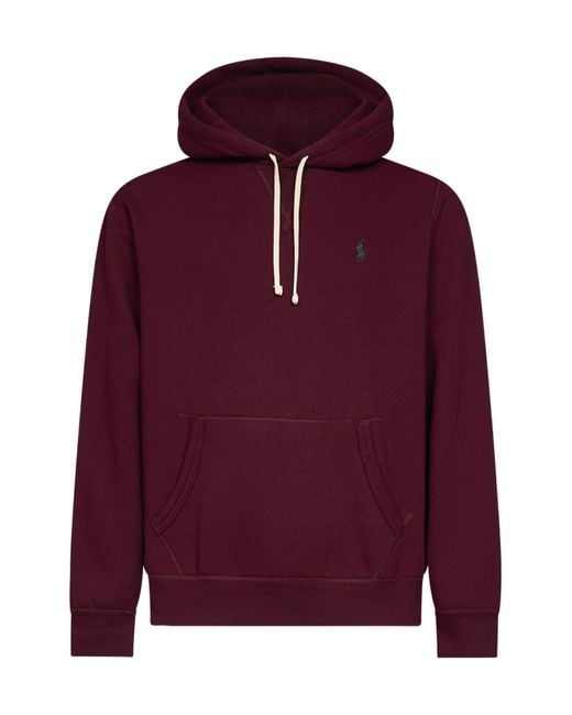 Polo Ralph Lauren Red Drawstring Hoodie for men