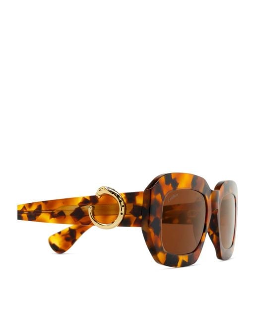 Cartier Brown Rectangular Frame Sunglasses