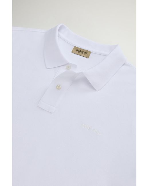 Woolrich White Pique Polo Shirt for men