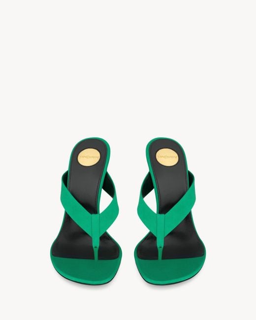 Saint Laurent Green Opyum Toe-Ring High-Heeled Sandals