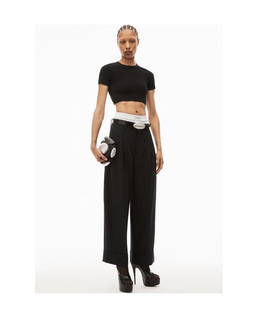 Alexander Wang Black Monogram Cropped Top
