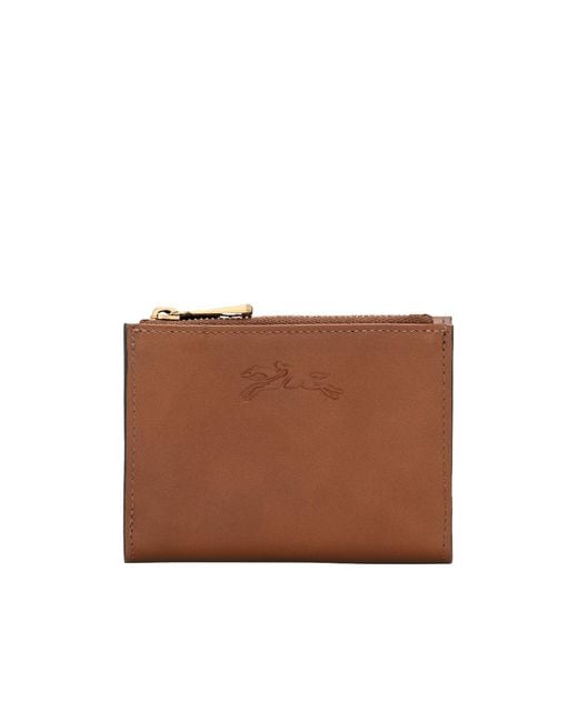 Longchamp Brown Zipped Compact Wallet