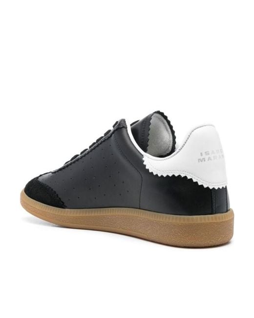 Isabel Marant Black Round Toe Lace-Up Sneakers