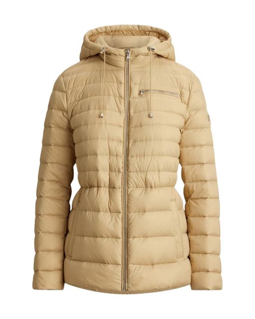 Ralph Lauren Natural Real Leather Quilted Short Puffer Jacket