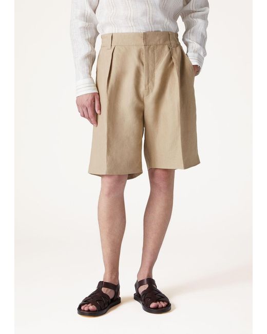 Loro Piana Natural Wide-Leg Shorts for men
