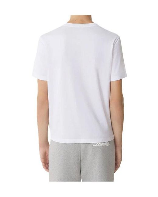 Lanvin White Crewneck Logo-Print T-Shirt for men
