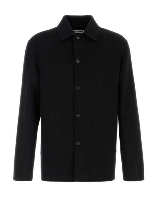 Jil Sander Black Button-Up Overshirt for men