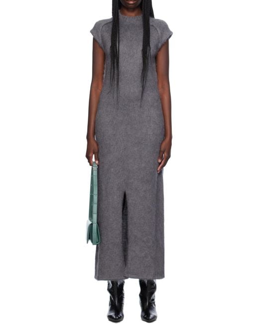 Jil Sander Gray Sleeveless Maxi Dress