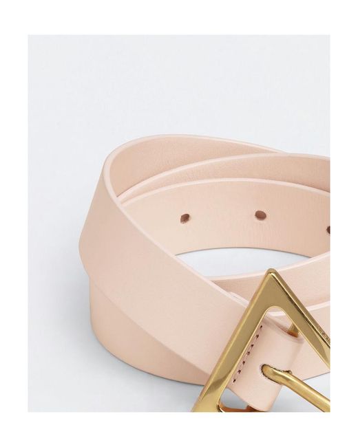 Bottega Veneta White Signature Triangular Buckle Belt