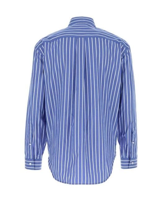 Balenciaga Blue Striped Shirt for men