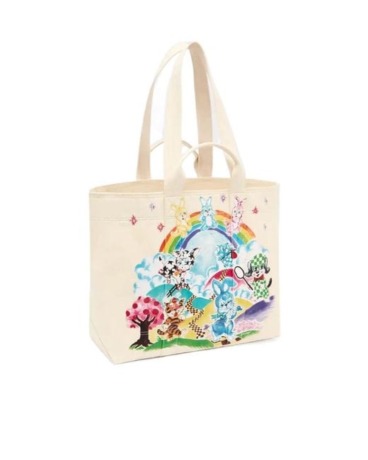 KENZO White Cartoon Large Tote Bag