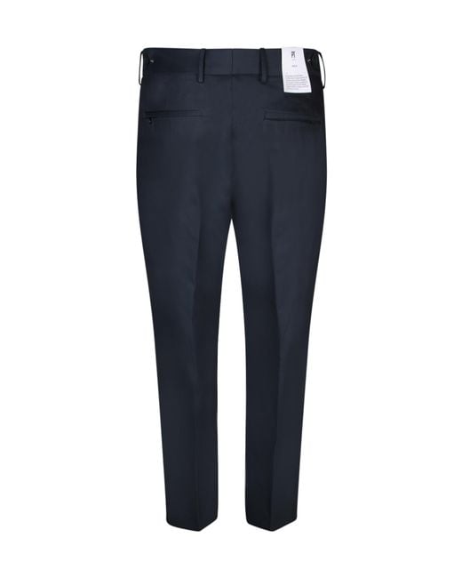 Pt Pantaloni Blue Pt Torino Blend Cotton Slacks for men