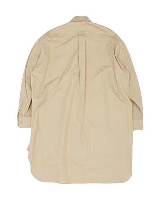 Miu Miu Natural Long-Sleeved Shirt Dress
