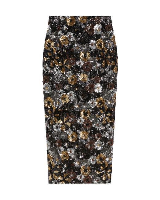 Max Mara Black Sequin Pencil Skirt