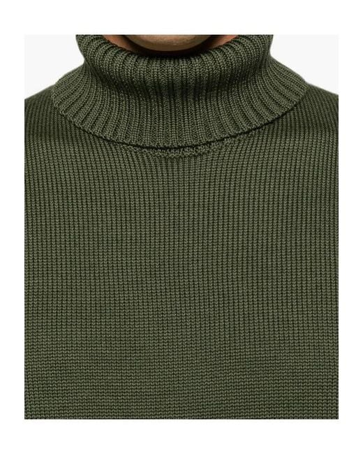 Zanone Green Roll-Neck Ribbed Sweater for men