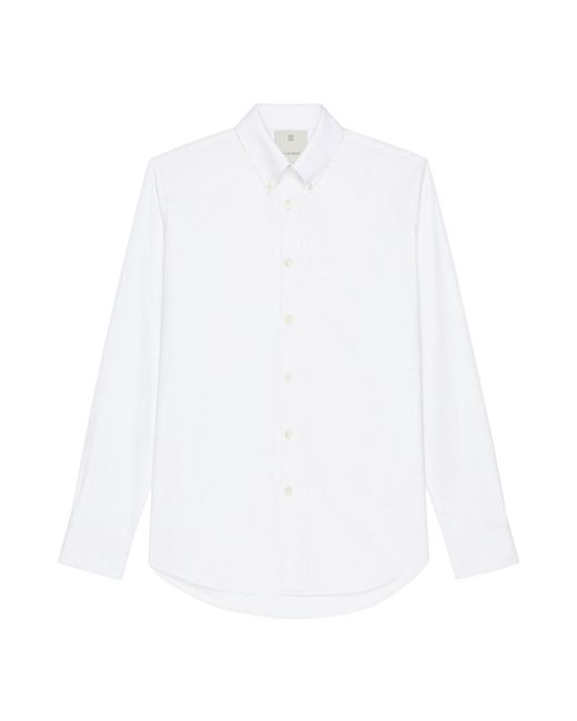 Givenchy White Monogram 72 Jacquard Long-Sleeved Shirt for men