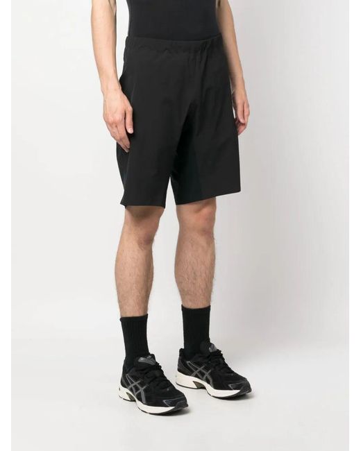 Veilance Black Elastic Waist Shorts for men