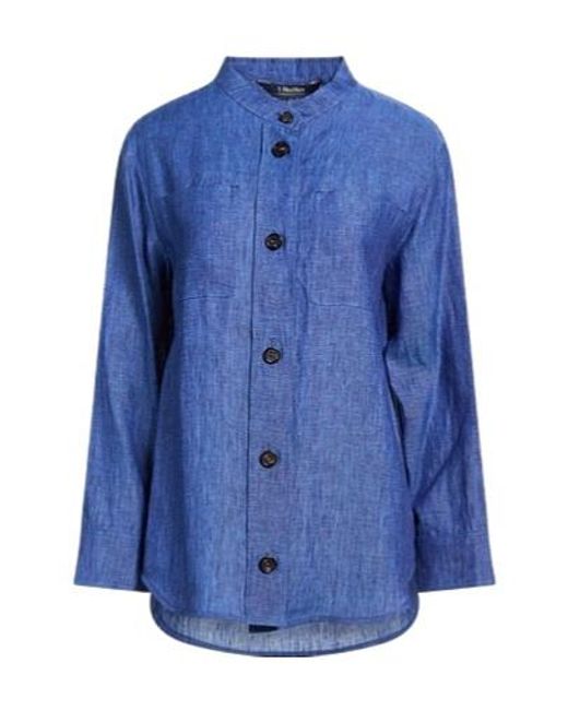 Max Mara Blue Solid Colour Shirts