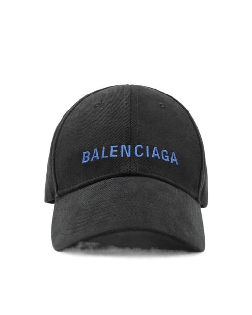 Balenciaga Black Baseball Cap With Embroidered Logo for men