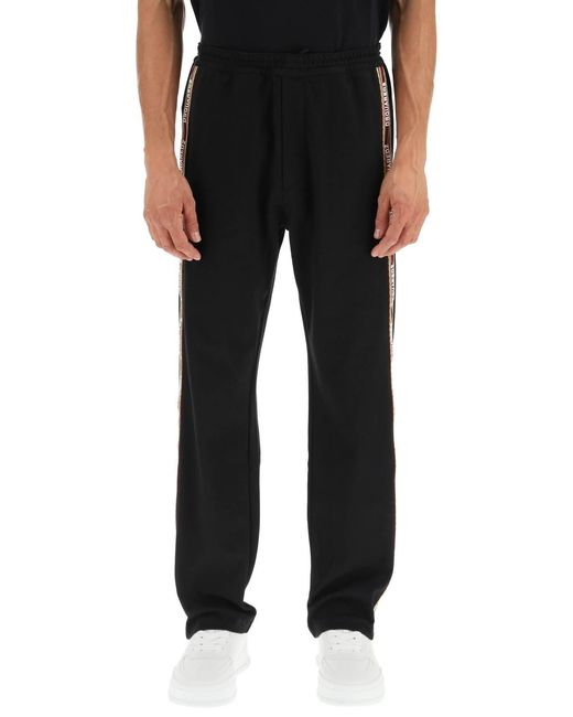 DSquared² Black Logo-Tape Elasticated Waist Track Pants for men