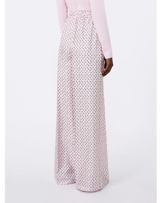 Max Mara Pink Vischio All-Over Printed Trousers