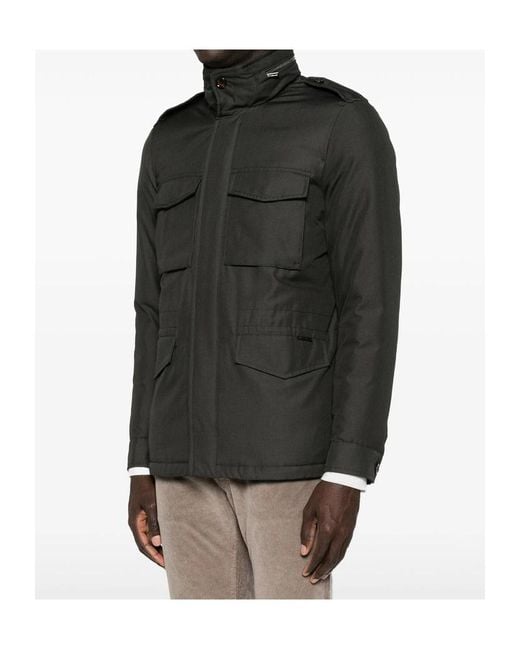 Moorer Black Long-Sleeved Down Jacket for men