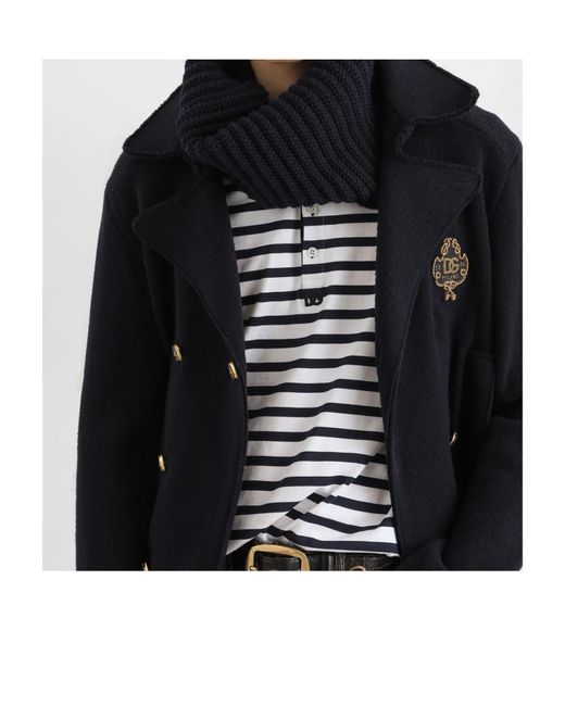 Dolce & Gabbana Blue Long-Sleeve Double-Breasted Jacket for men