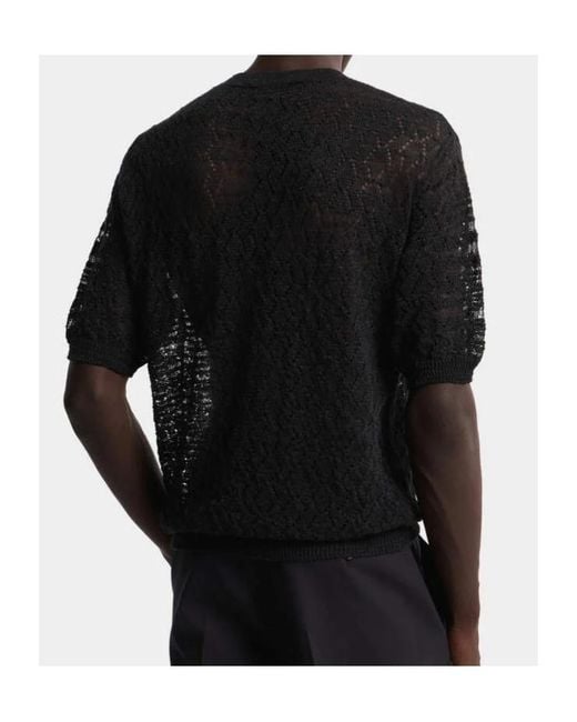 DSquared² Black T-Shirt Perforated for men